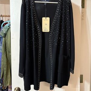 Black Cardigan with Silver Studs